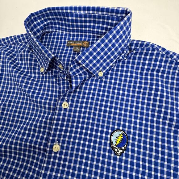 Grateful Dead Steal Your Face Peter Millar Summer Comfort Button Down (XL) - Picture 1 of 9